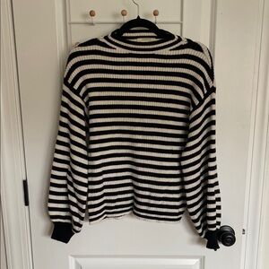 Anthropologie Striped Black and White Sweater